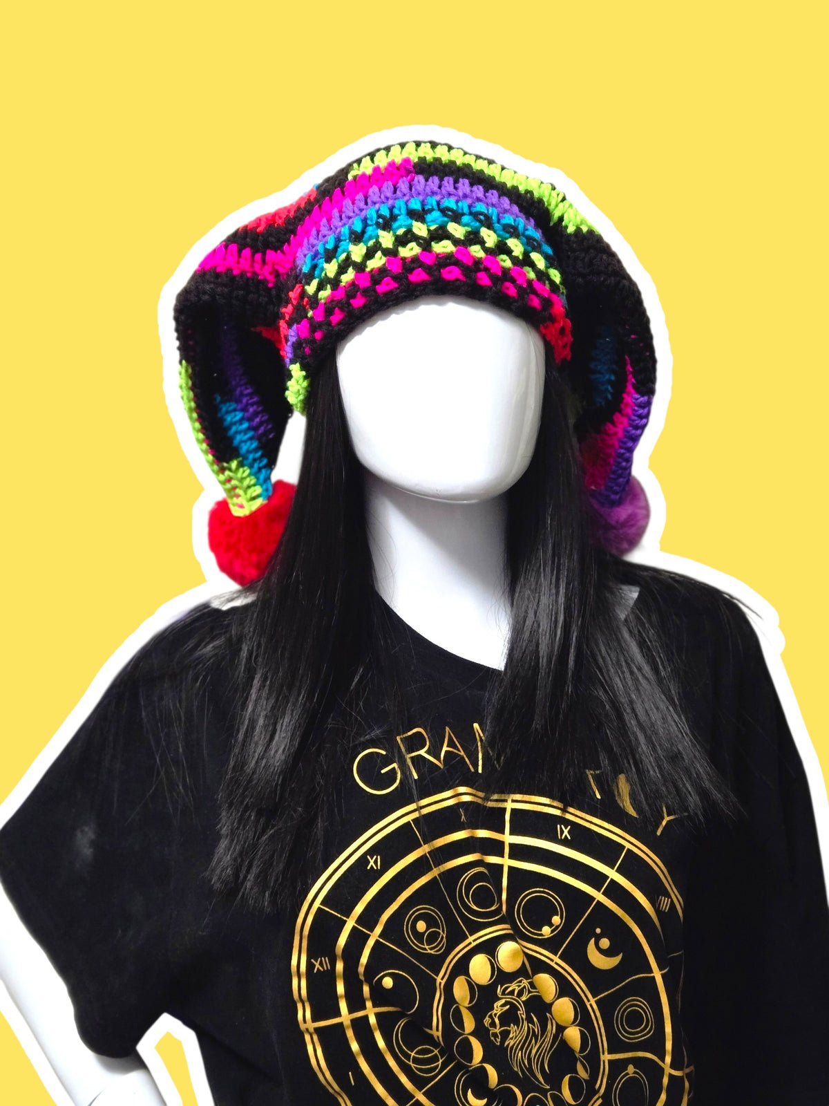 Neon Stripe Jester Hat