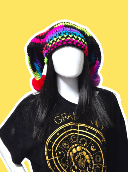Neon Stripe Jester Hat