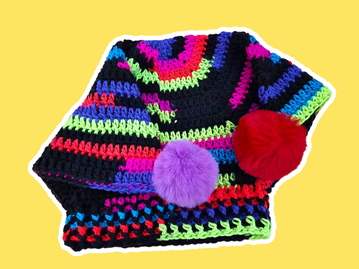 Neon Stripe Jester Hat